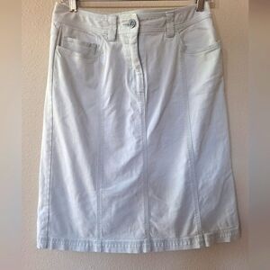 Talbots Womens Light Wash Knee-length Denim Skirt Pockets Size 6